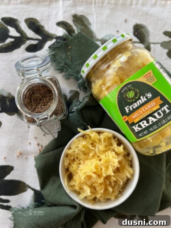 A jar of Frank's Mustard Kraut with dill pickle relish, a new product.