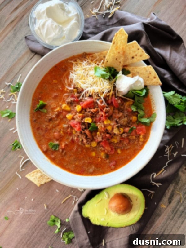 Fiesta Taco Soup 2 Delicious Taco Soup in a Bowl