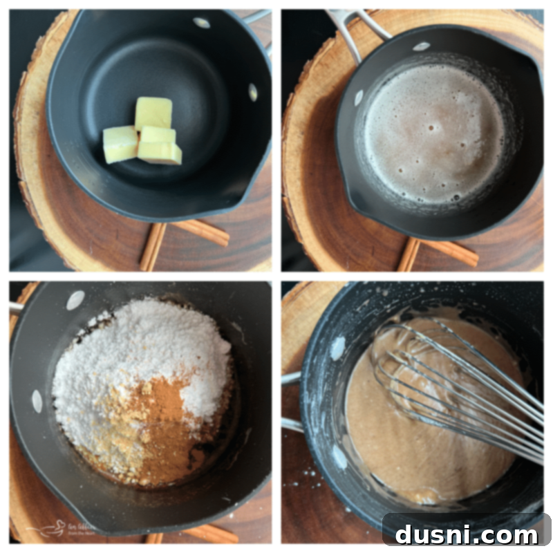 Prepare the brown butter glaze.