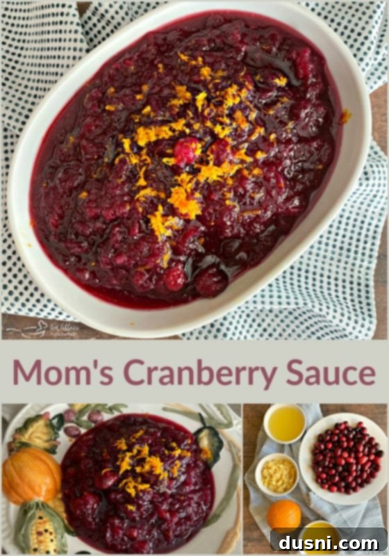 Mom's Homemade Cranberry Perfection 9 A beautifully presented bowl of Mom's homemade cranberry sauce, ready for serving, showcasing its rich color and inviting texture.