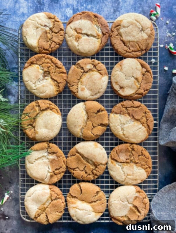 A plate of freshly baked Gingerdoodle Cookies, showcasing their unique swirled texture and cinnamon-sugar coating.