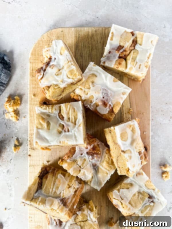 Iced Snickerdoodle Cookie Bars, a rectangular cookie treat with a sweet glaze.