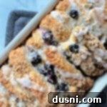 Blueberry Lemon Pull-Apart Bread with glaze.