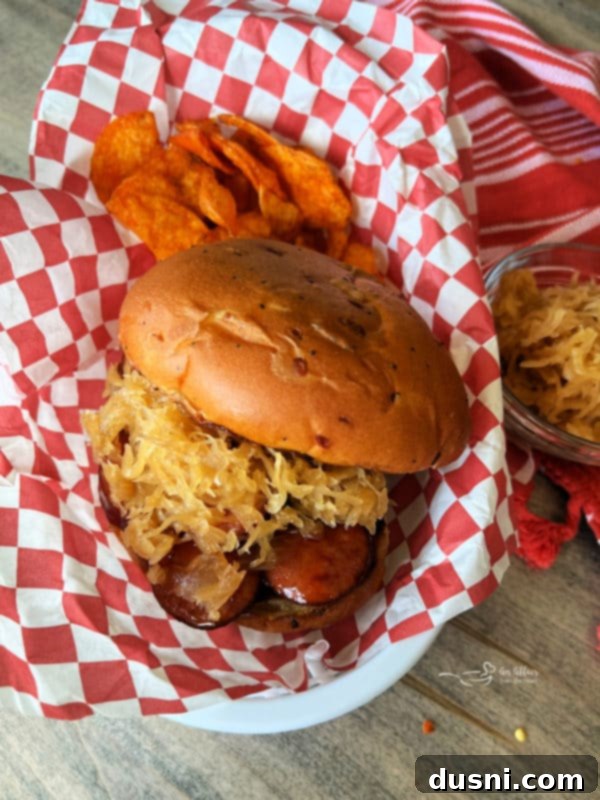 Smoky Sausage & Tangy Kraut Sandwiches 8 Assembly of BBQ Smoked Sausage Sandwiches