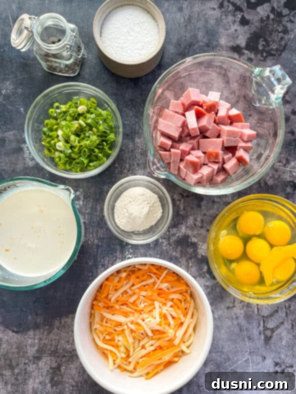 Golden brown Brunch Enchiladas with Ham, cheese bubbling on top, fresh from the oven