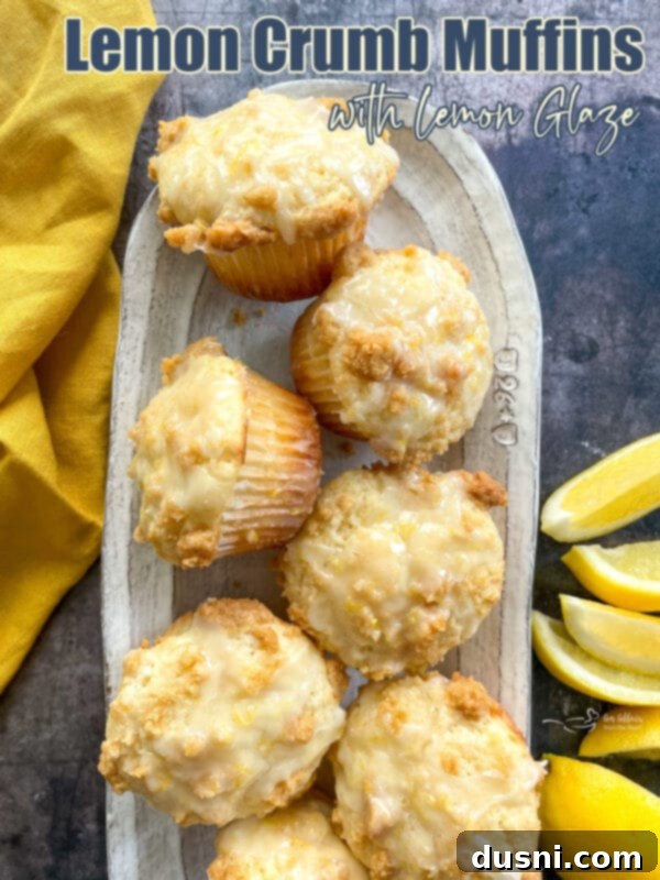Lemon Glazed Lemon Crumb Muffins