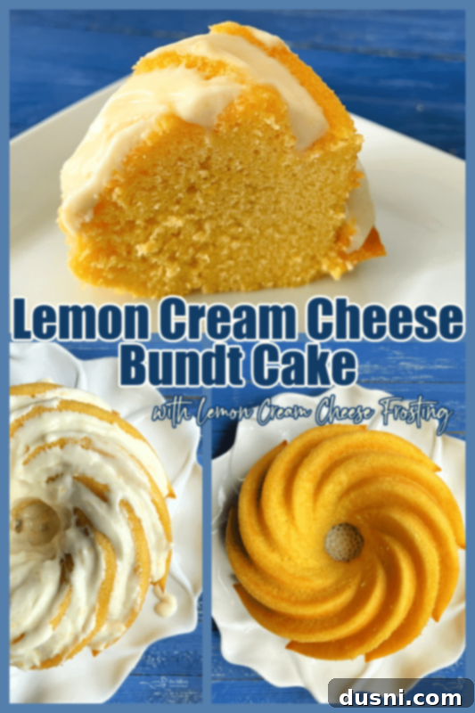 Luscious Lemon Cream Cheese Bundt Cake 13 A stunning shot of a Lemon Cream Cheese Bundt Cake on a dark background, showcasing its delicious texture and frosting.
