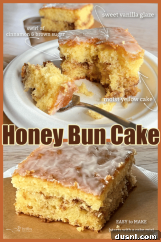 Full Honey Bun Cake with text 'An Affair from the Heart'