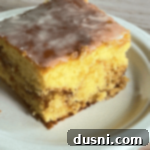 Classic Honey Bun Cake with vanilla glaze