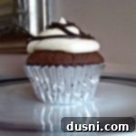 Side view of Double Chocolate Orange Cupcakes with Orange Butter Cream Frosting