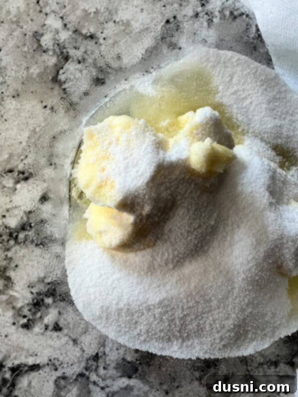 Lavender Shortbread and Lavender Strawberry Cream 11 Room temperature butter being creamed with sugar in a stand mixer bowl.