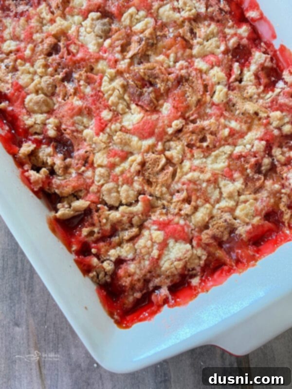 Strawberry Rhubarb Bliss 13 Strawberry Rhubarb Cobbler baking in the oven until golden brown