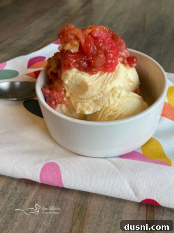 Strawberry Rhubarb Bliss 17 Strawberry Rhubarb poke cake with melting ice cream