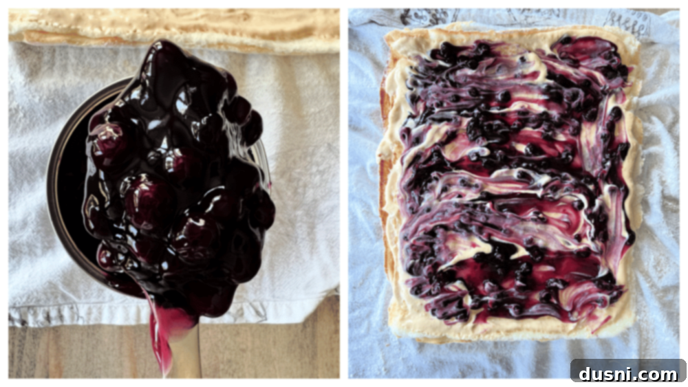 Blueberry Orange Cloud Roll 14 Beating the orange cream cheese filling until thick and smooth.