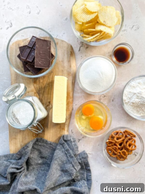 Ingredients for Sweet and Salty Brownies