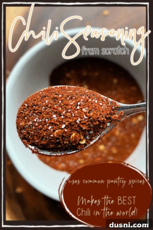 Pinterest image with text "Chili Seasoning from scratch"