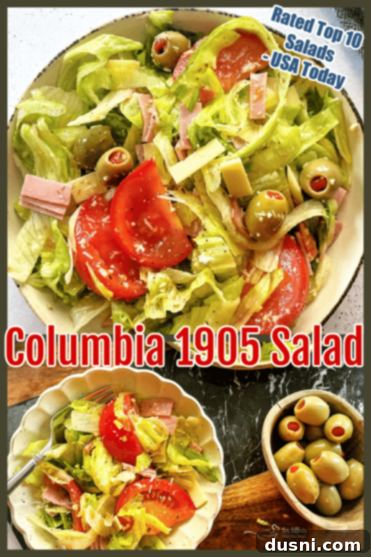 Columbia Restaurant's 1905 Salad 13 Columbia 1905 Salad Recipe image with a Pinterest prompt.
