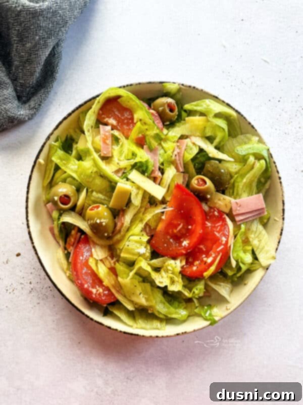 Columbia Restaurant's 1905 Salad 3 Close-up of the 1905 Salad showing the ham, cheese, and olives.