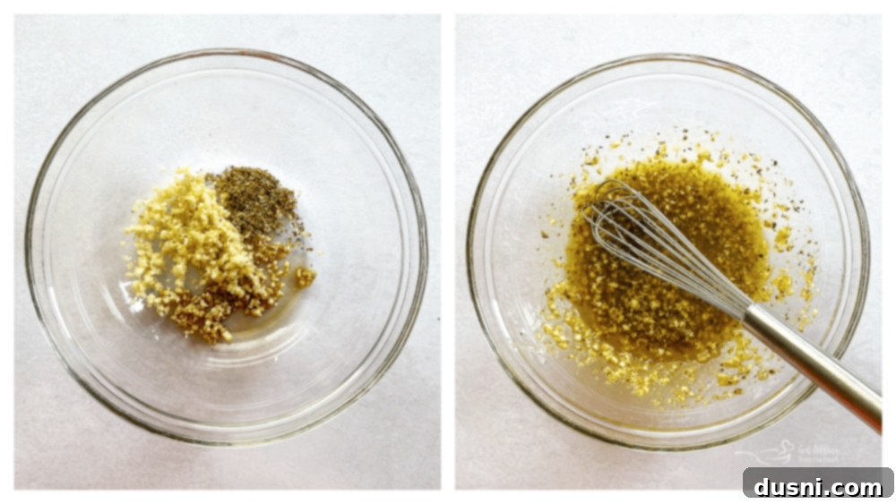 Columbia Restaurant's 1905 Salad 10 Whisking the dressing ingredients in a bowl.