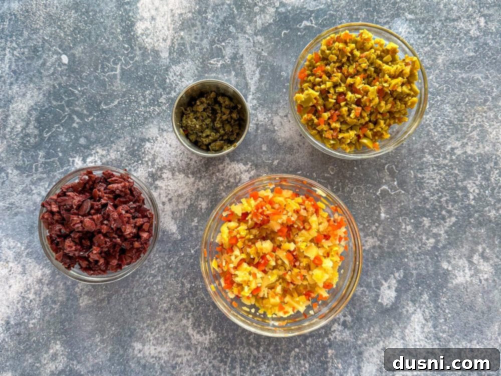 Ingredients for Muffuletta Olive Spread