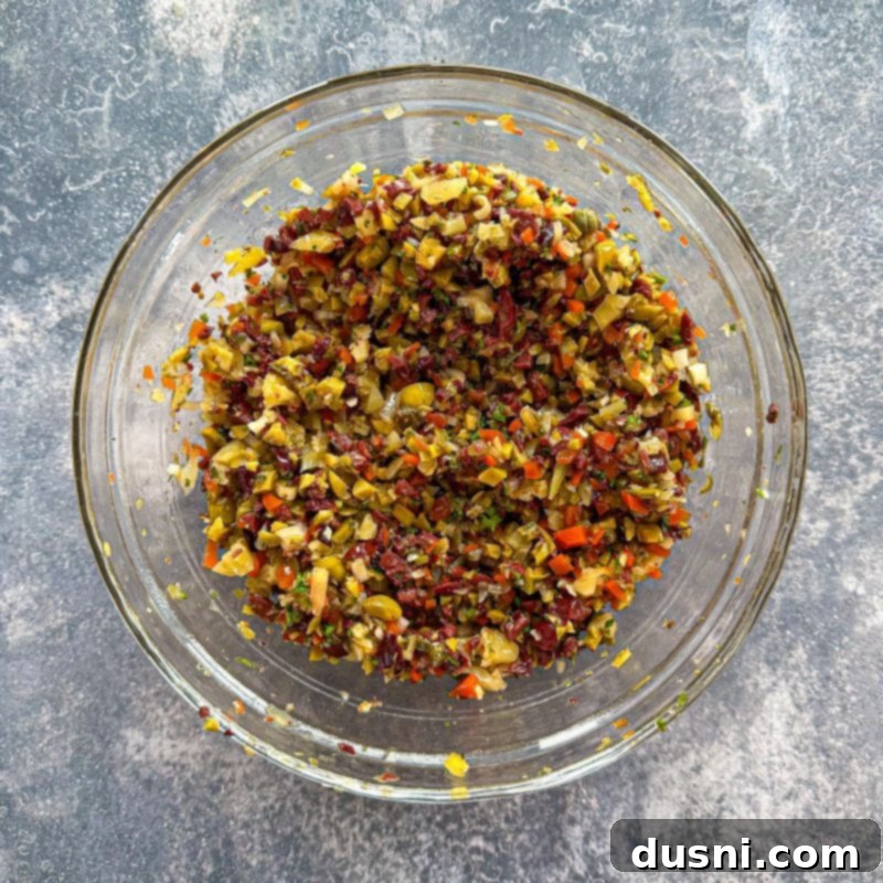 Step 2: Marinating the olive spread