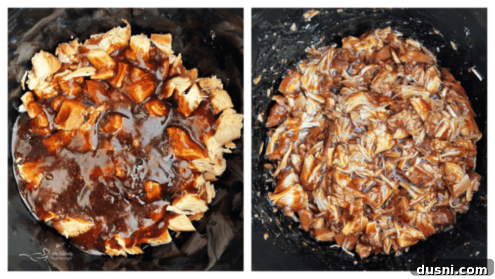 Thickened sauce poured over chicken