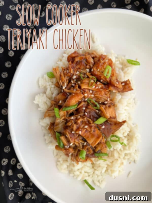 Delicious Slow Cooker Chicken Teriyaki served on a plate