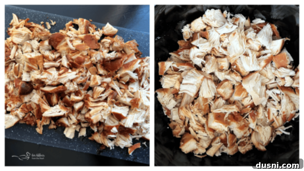 Chicken returned to crockpot