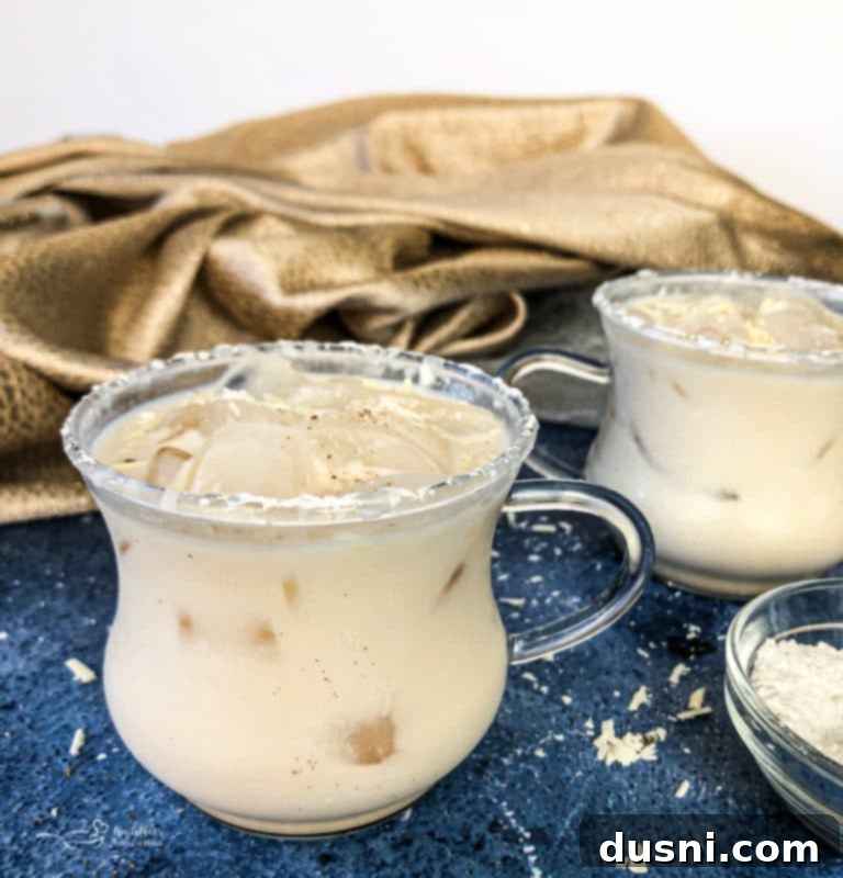 Creamy White Russian Bliss 5 White Russian Cocktail in punch glasses