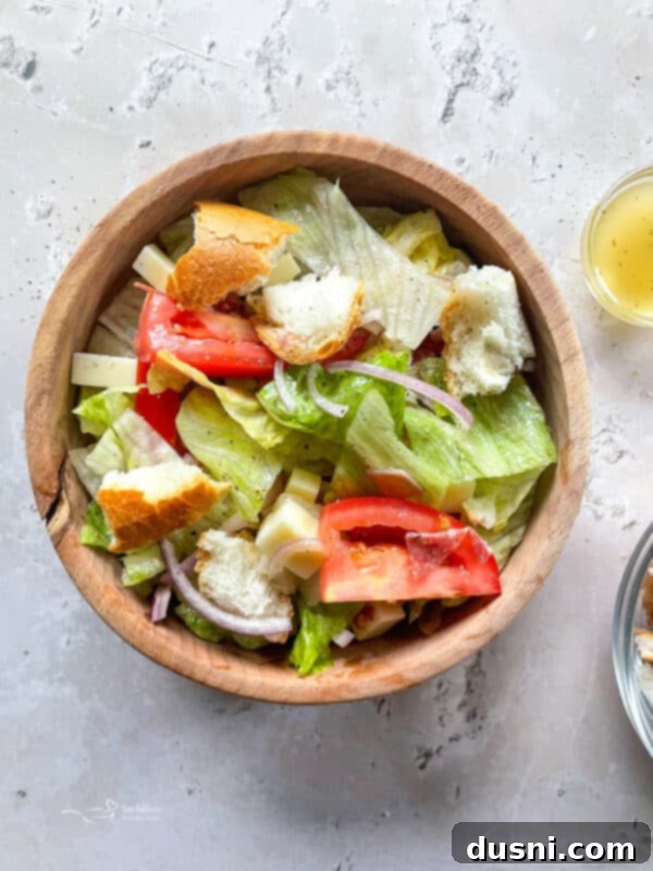 Individual serving of Little King Salad in a bowl, ready to eat.