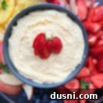 Vanilla Almond Fruit Dip on fruit platter