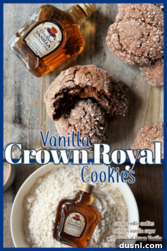 A close-up of a baked Vanilla Crown Royal Cookie