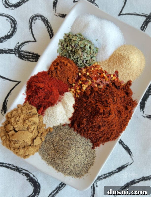 ingredients for homemade taco seasoning laid out