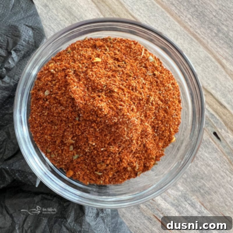 mixed ingredients for homemade taco seasoning in a bowl