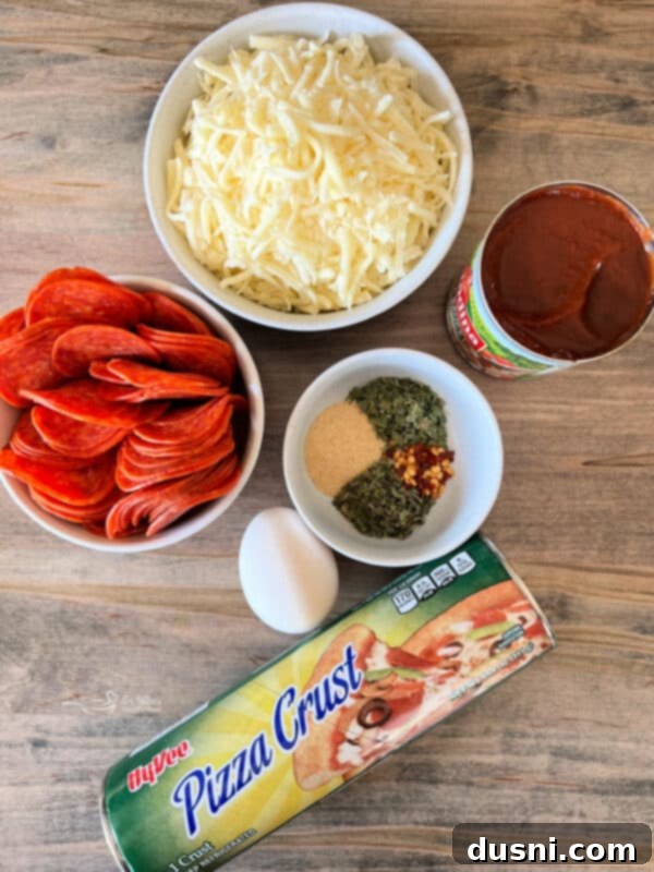 Pepperoni Pizza Bread in a pie plate, freshly baked and golden.