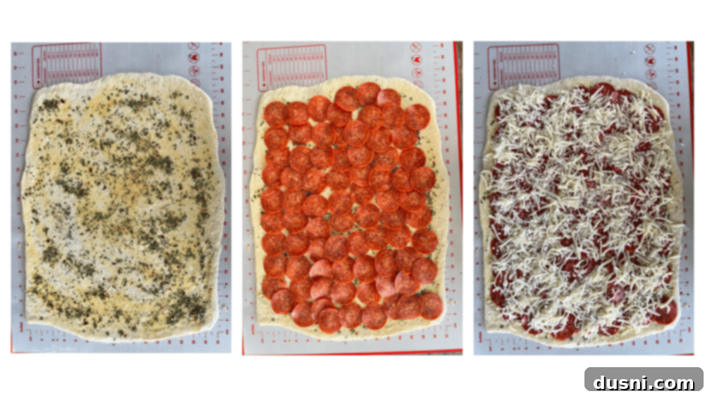 Pizza dough brushed with egg wash and ready for toppings.