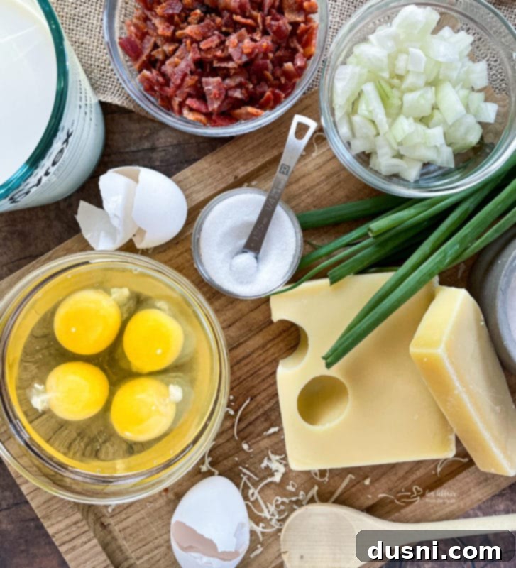 Delicious Bacon and Swiss Quiche, golden brown and perfectly baked