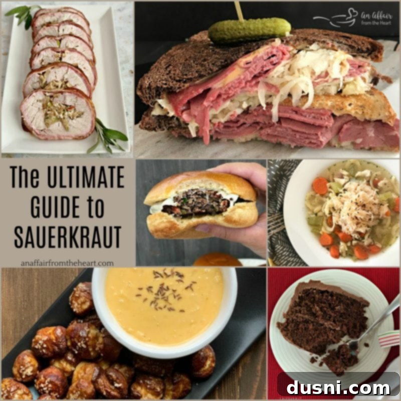 The Ultimate Guide to Sauerkraut ebook cover with text and an image of sauerkraut.