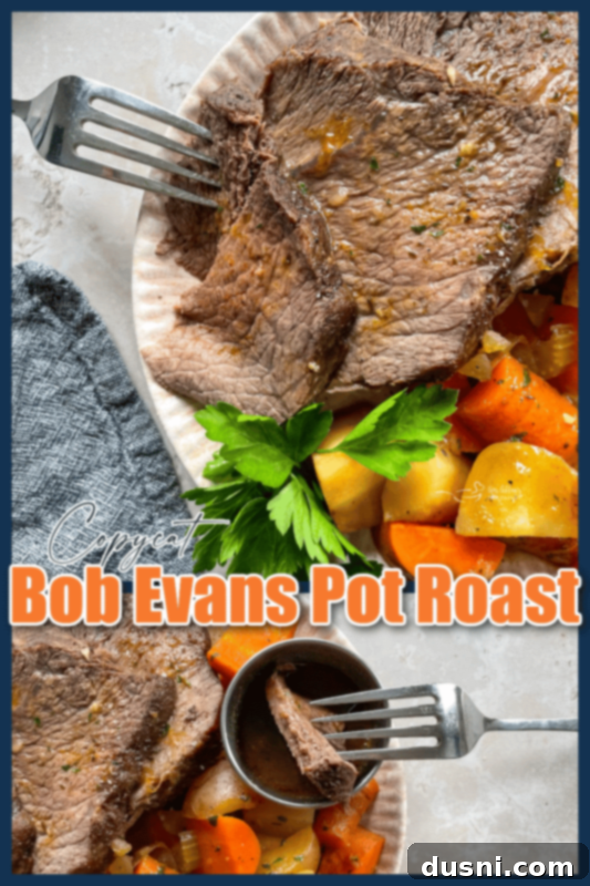 Homemade Bob Evans Style Pot Roast 14 A graphic that says 'Love it? Pin it!' for social sharing.