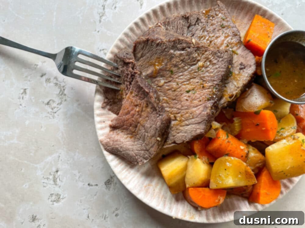 Homemade Bob Evans Style Pot Roast 3 Bob Evans Copycat Pot Roast in a Dutch oven with vegetables
