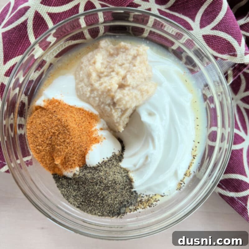 Texas Heat Smoked Brisket 6 Ingredients for homemade horseradish sauce: sour cream, horseradish, lemon juice, pepper, Lawry's seasoning.