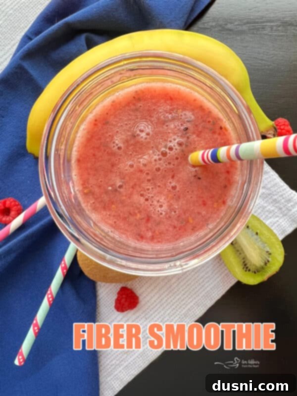High Fiber Smoothie in a tall glass, hero shot