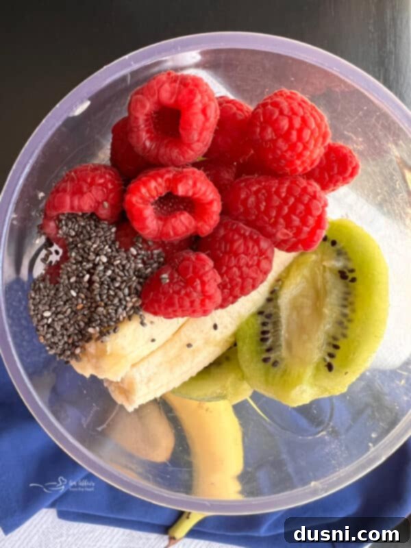 Blender with High Fiber Smoothie ingredients inside