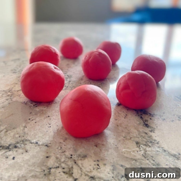 Close up of homemade playdough