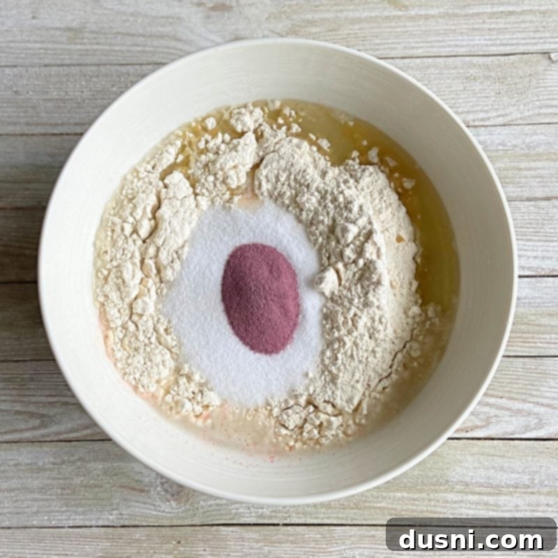 Combining ingredients for homemade playdough