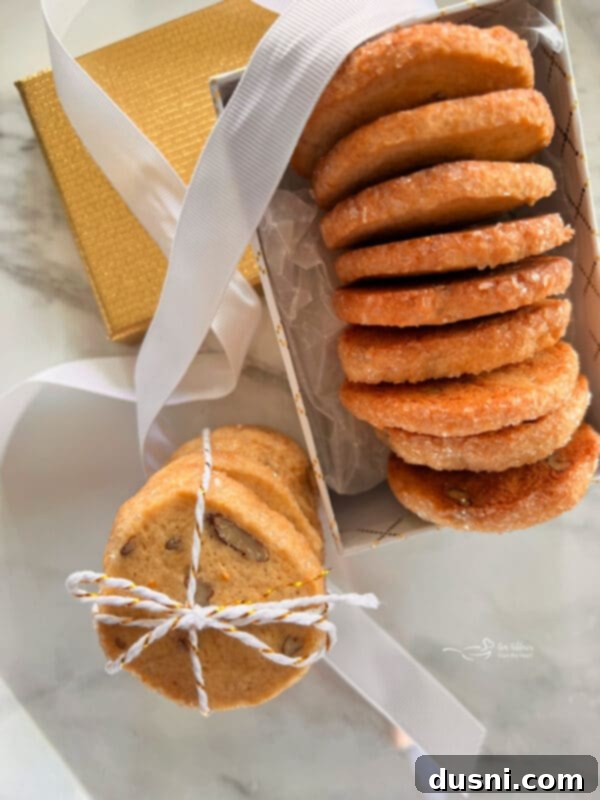 Orange Ginger Refrigerator Cookies arranged on a festive plate.