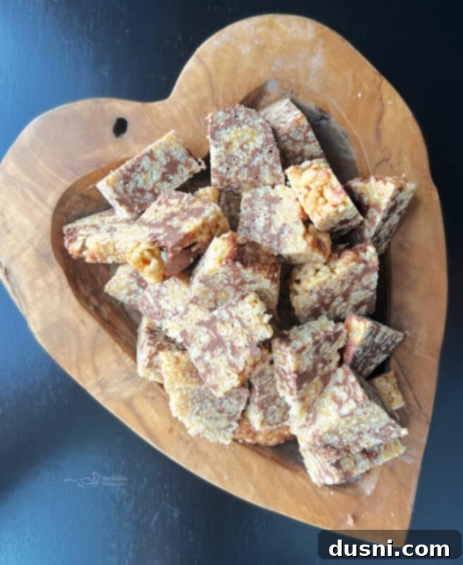 Scotcheroo Swirls 15 Scotcheroo Pinwheels on a wire rack, cooling and setting