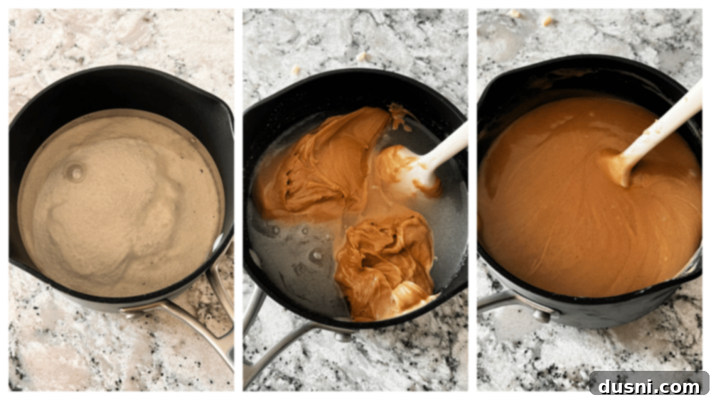 Scotcheroo Swirls 5 Parchment-lined jelly roll pan with overhang for easy handling