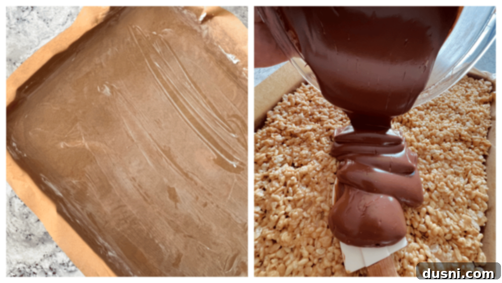 Scotcheroo Swirls 8 Melted chocolate and butterscotch chips stirred until smooth