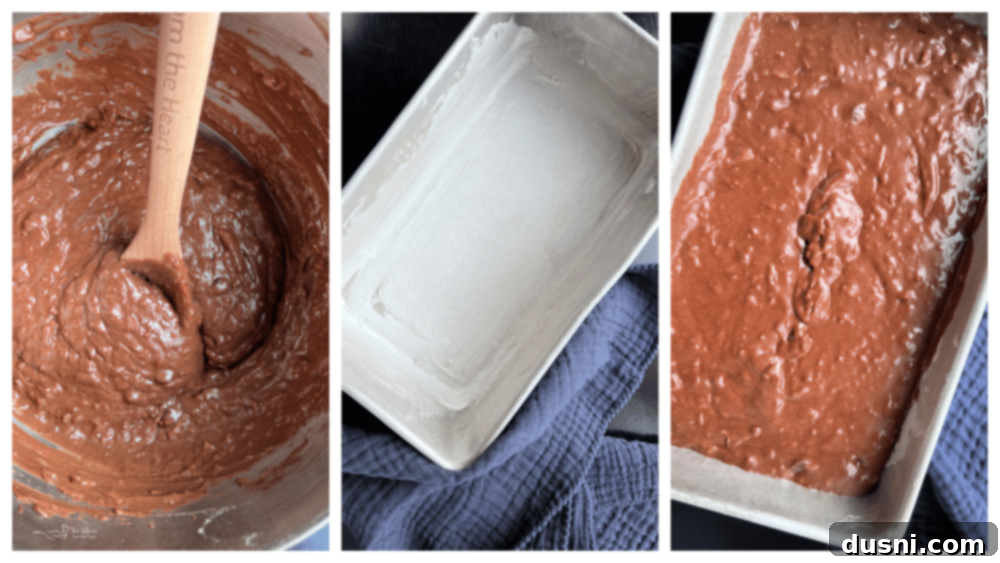 The Sauerkraut Secret Chocolate Pound Cake 12 Chocolate sauerkraut cake batter poured into a prepared loaf pan